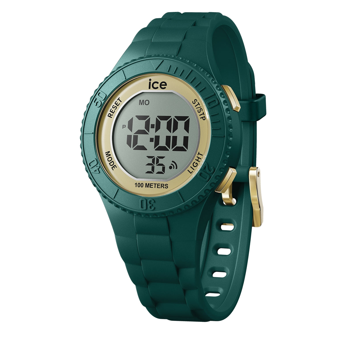 Ice 21619 watch for unisex with a golden dial and silicone strap.