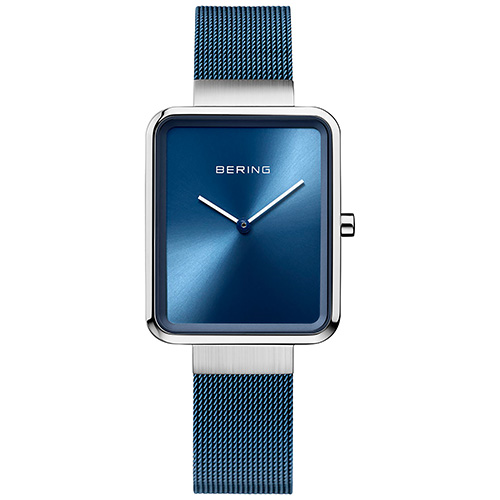 Bering 14528-307 watch for women with a blue dial and stainless steel strap.