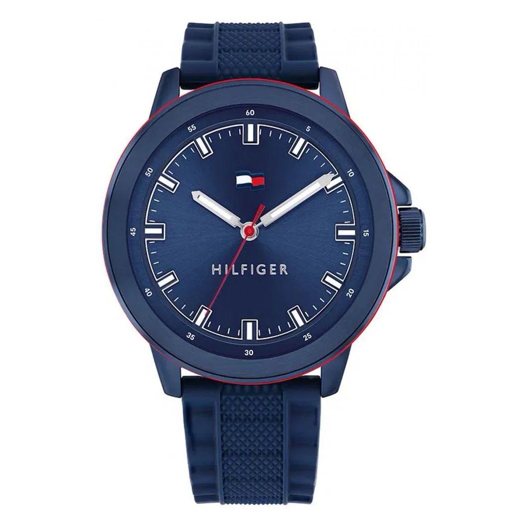 Tommy Hilfiger 1792022 watch for man with a blue dial and stainless steel strap.