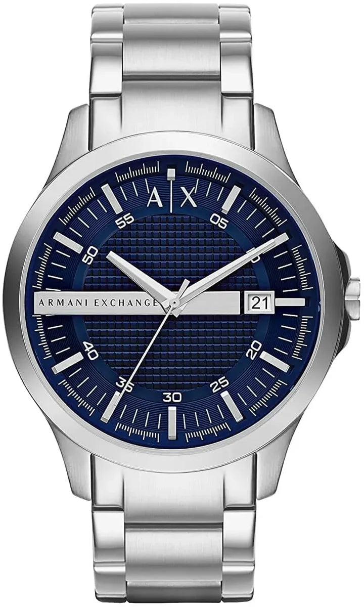 Armani Exchange AX2132 watch for man with a blue dial and stainless steel strap.