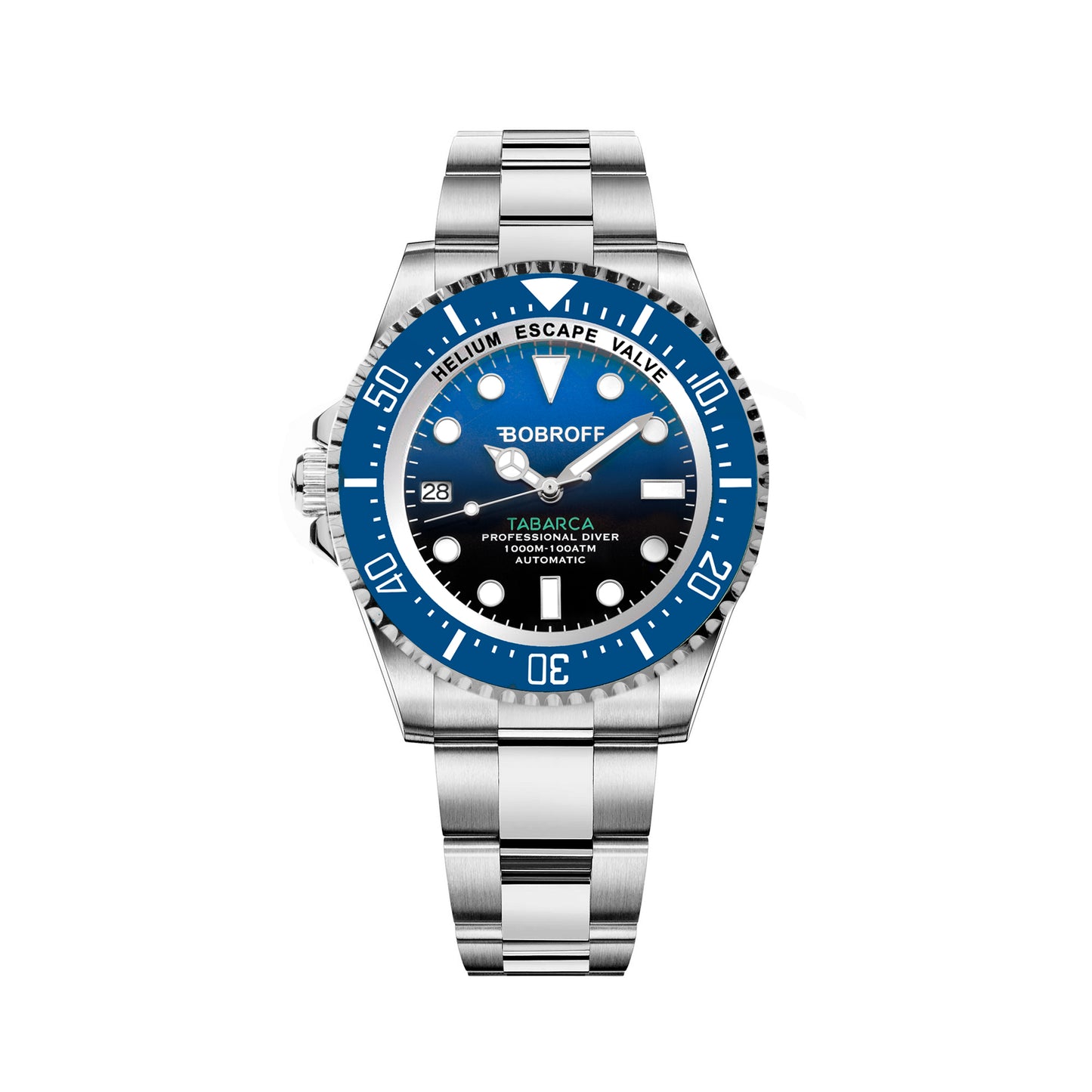 Bobroff BF0003iba watch for man with a blue dial and stainless steel strap.