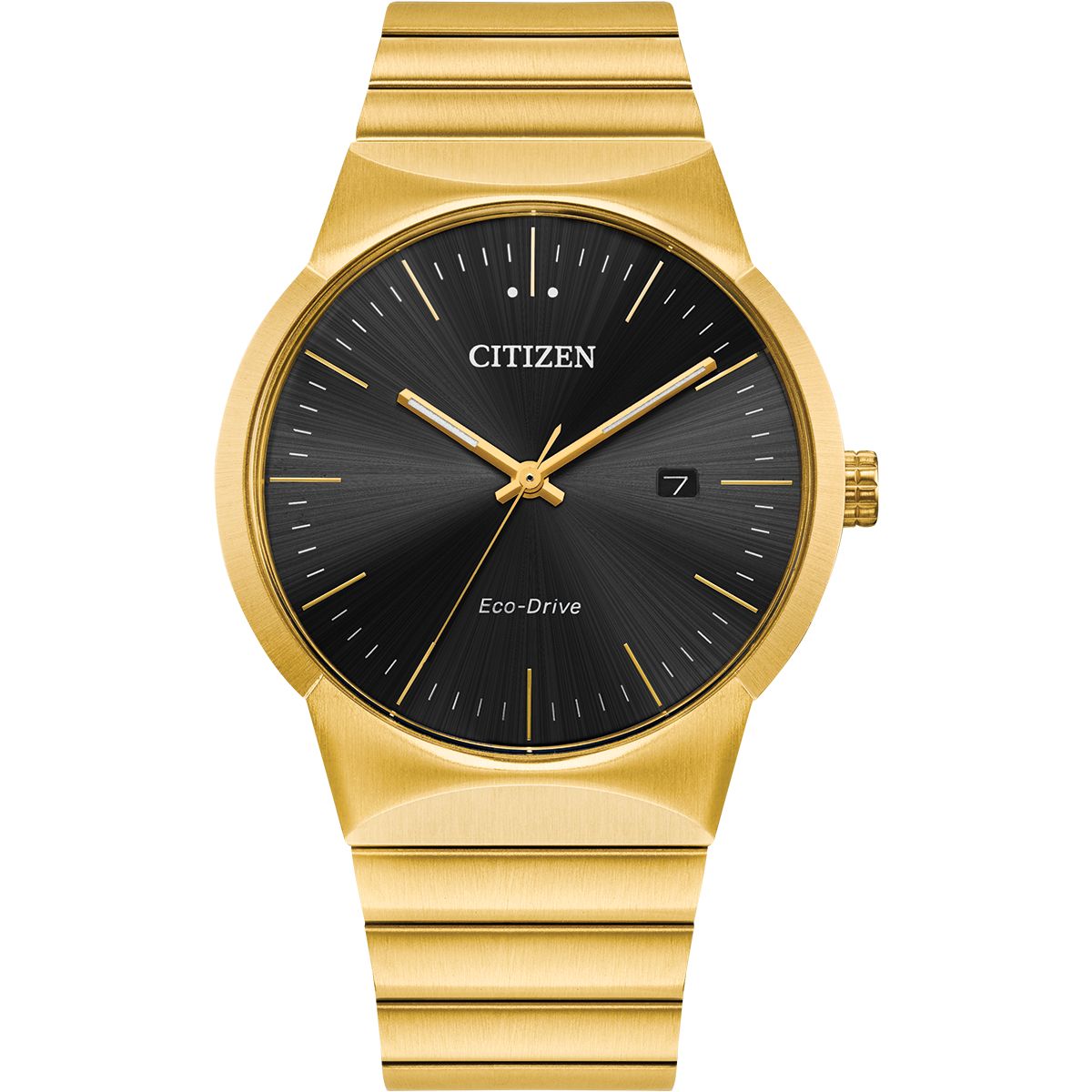 Citizen BM7582-56E watch for man with a black dial and stainless steel strap.