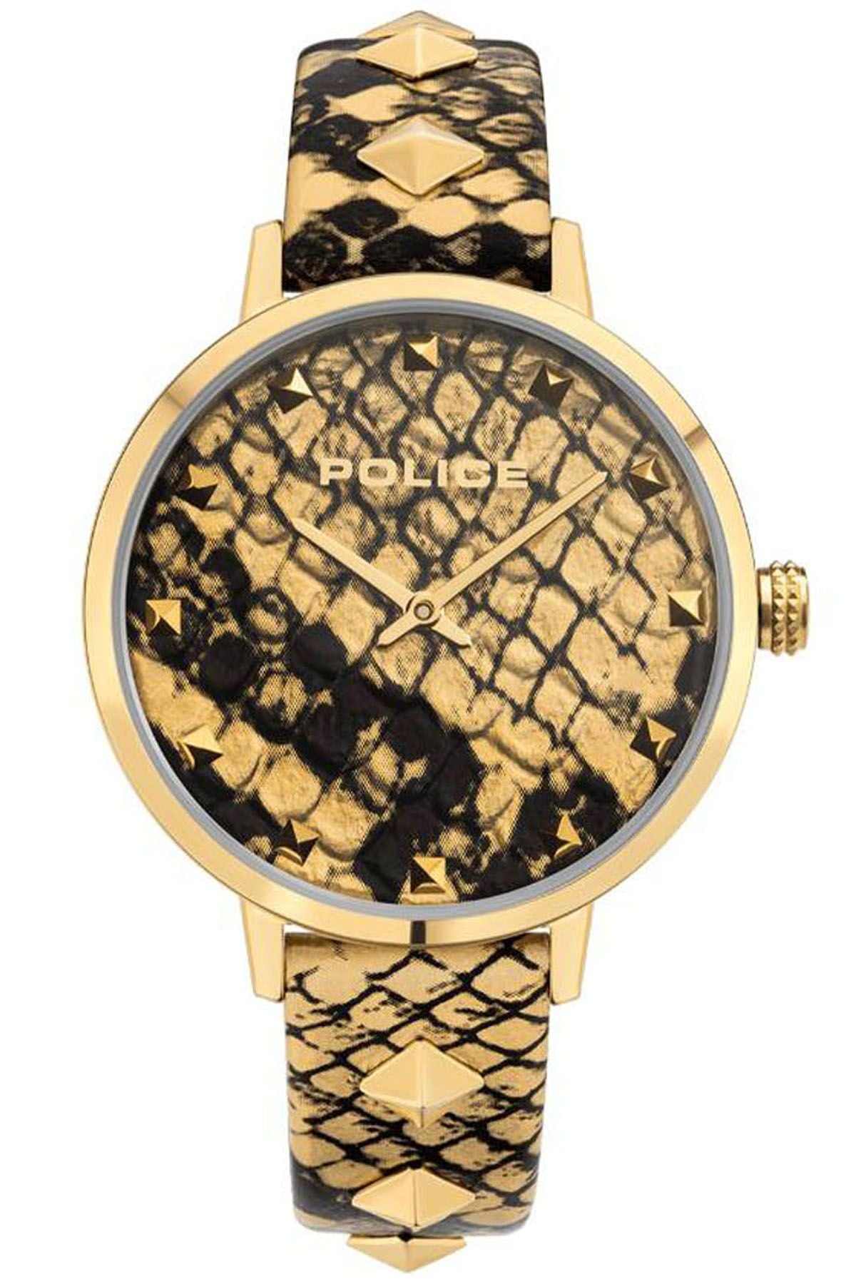 Police PEWLA2109702 watch for women with a brown dial and leather strap.