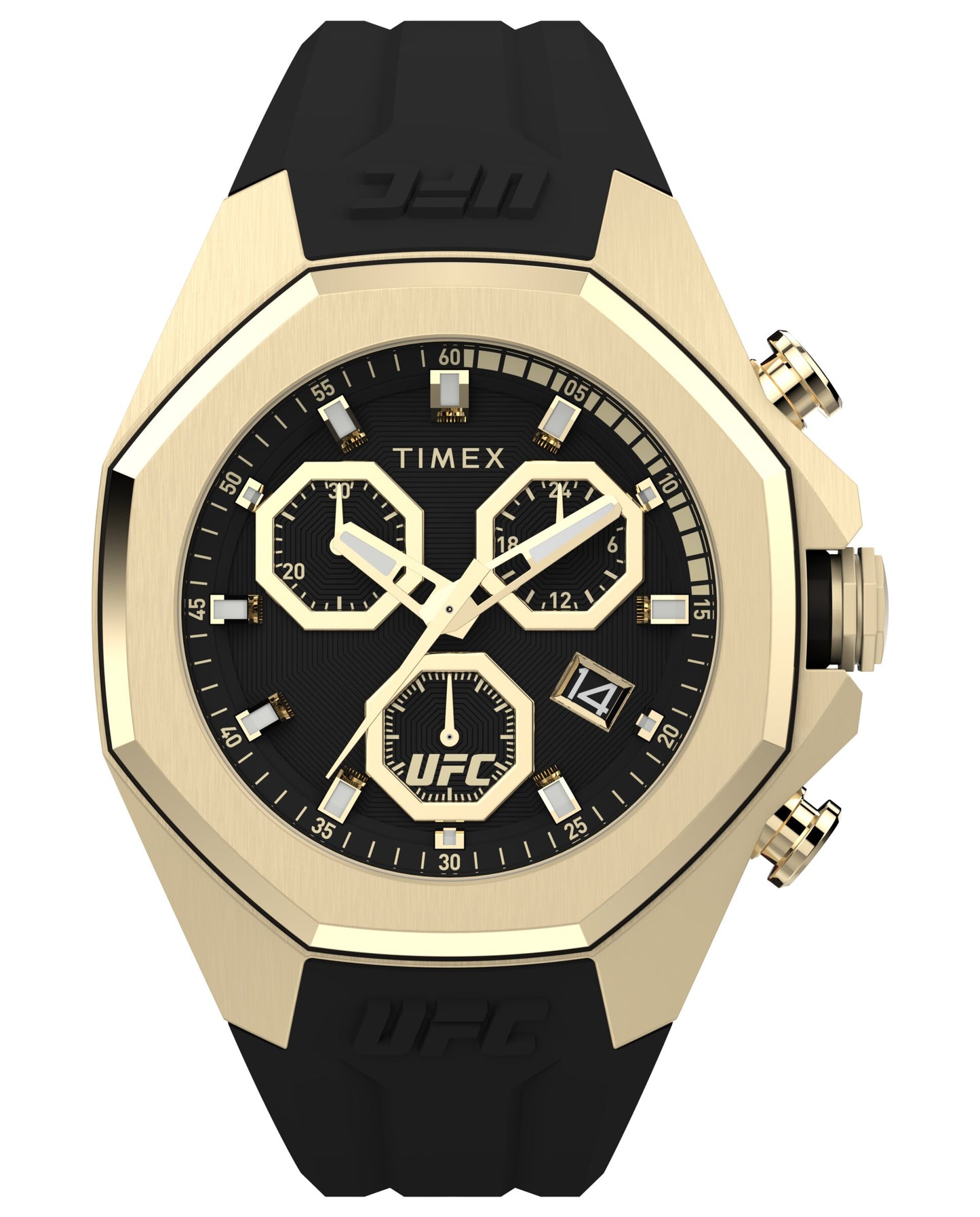 Timex TW2W69800 watch for man with a black dial and silicone strap.