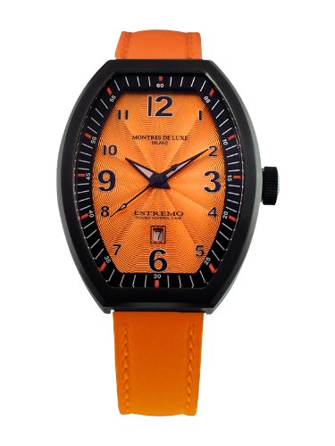Montres De Luxe 09EX-L8302 watch for woman with a brown dial and leather strap.