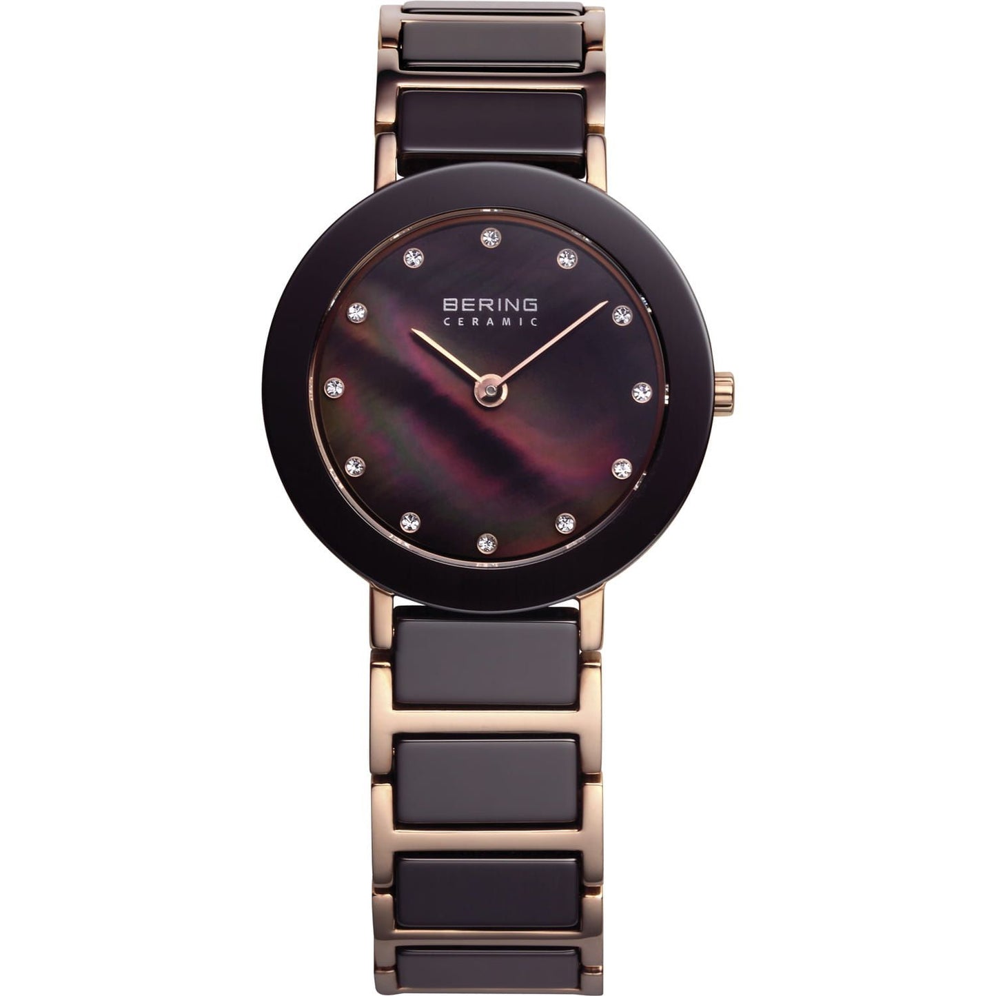 Bering 11429-765 watch for women with a brown dial and ceramics strap.