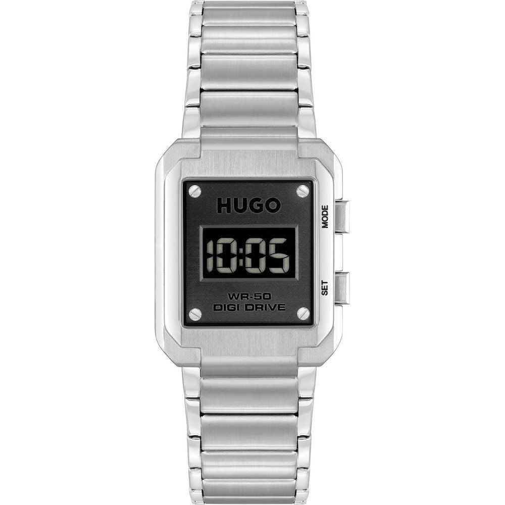 Hugo 1530356 watch for unisex with a black dial and stainless steel strap.