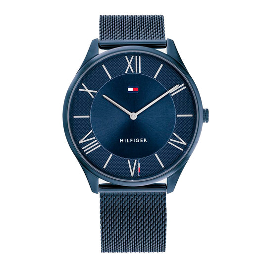 Tommy Hilfiger 1710514 watch for man with a blue dial and stainless steel strap.