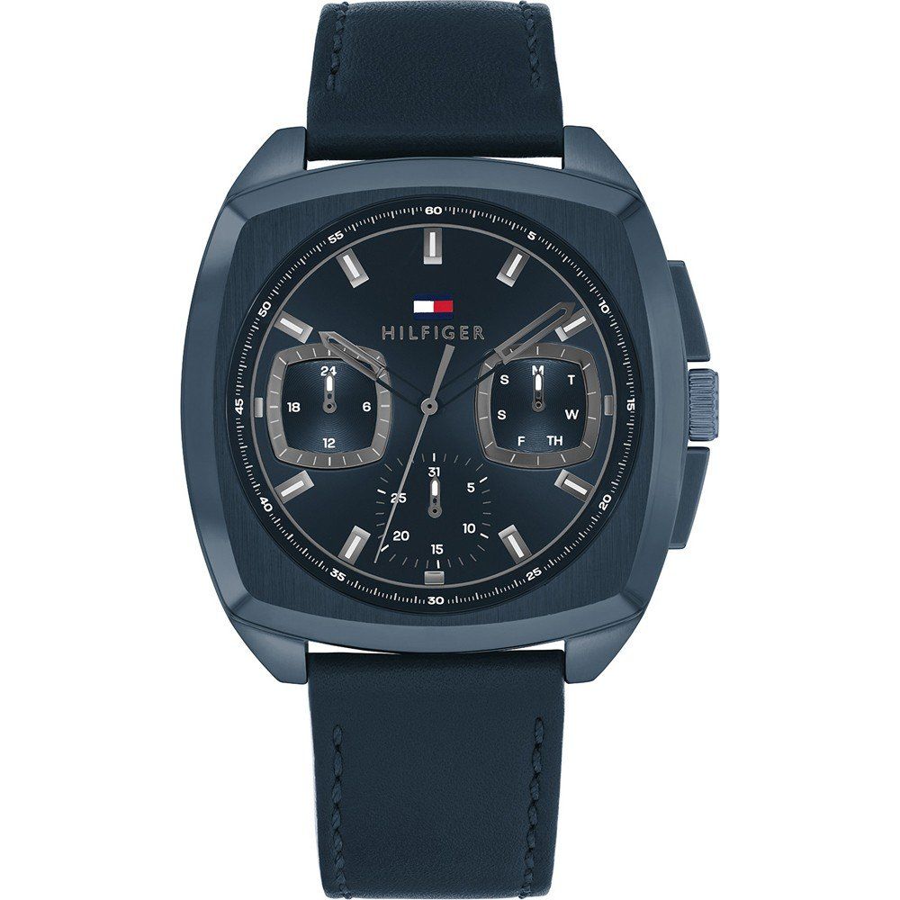 Tommy Hilfiger 1710558 watch for man with a blue dial and stainless steel strap.