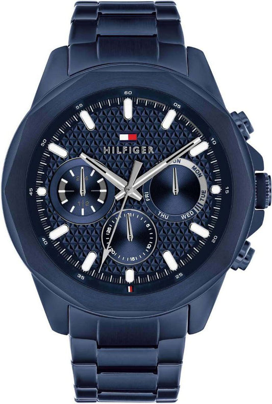 Tommy Hilfiger 1710652 watch for man with a blue dial and stainless steel strap.