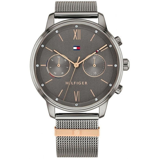 Tommy Hilfiger 1782304 watch for unisex with a dark gray dial and stainless steel strap.