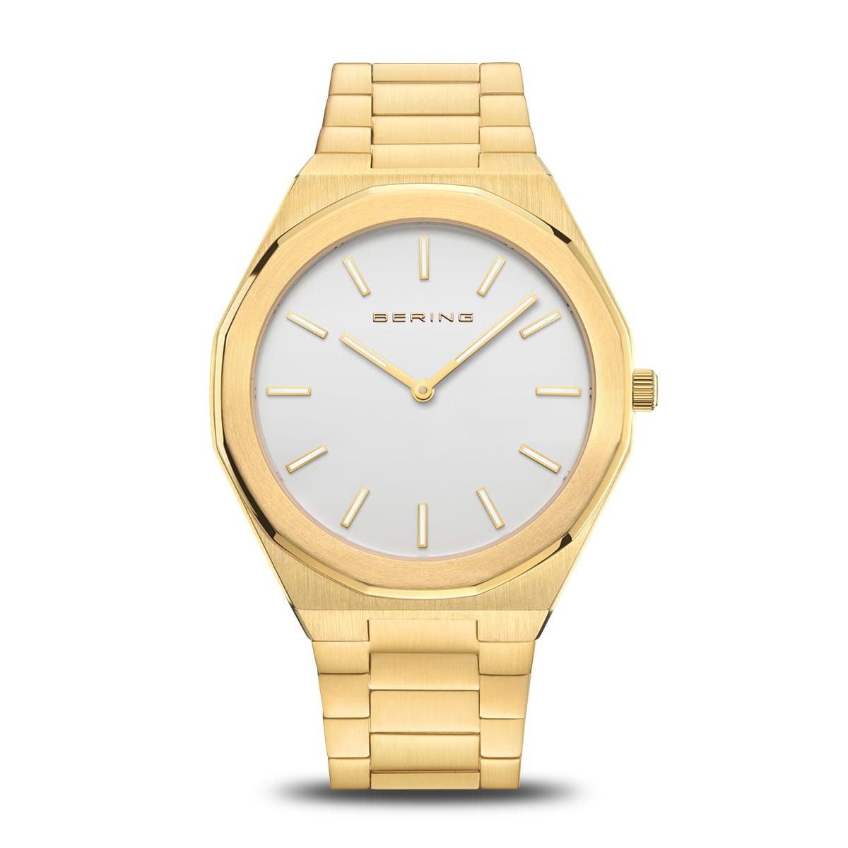 Bering 19641-730 watch for man with a white dial and stainless steel strap.