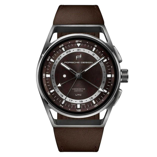 Porsche Design 6023.4.05.003.07.2 watch for man with a brown dial and leather strap.