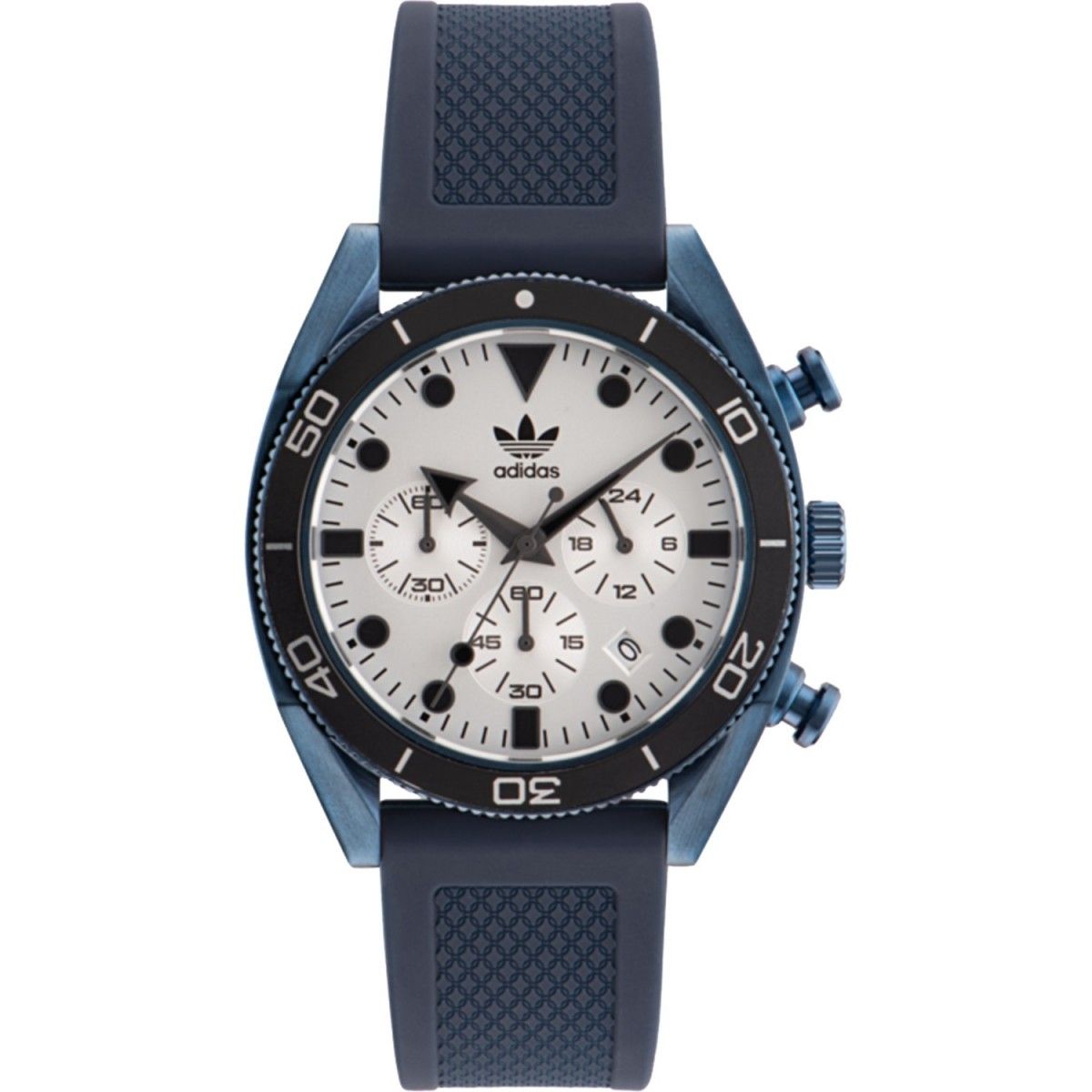 Adidas AOFH23004 watch for man with a white dial and silicone strap.