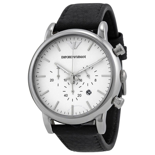 Armani AR1807 watch for man with a grey dial and leather strap.