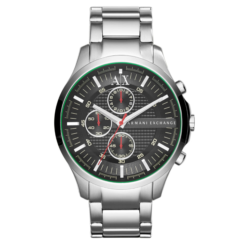 Armani Exchange AX2163 watch for man with a black dial and stainless steel strap.