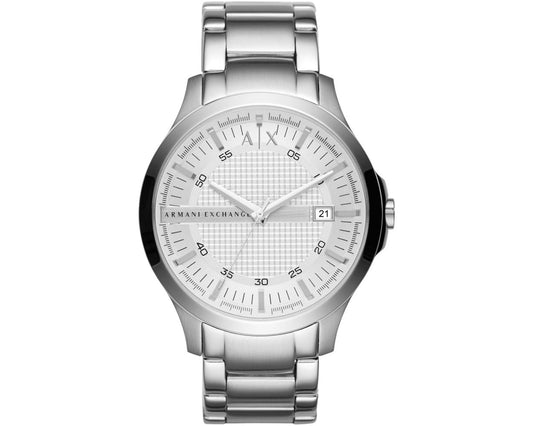 Armani Exchange AX2177 watch for man with a white dial and stainless steel strap.
