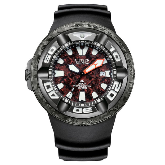 Citizen BJ8059-03Z watch for man with a red dial and rubber strap.