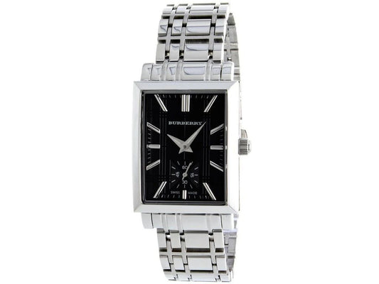 Burberry BU1321 watch for women with a black dial and stainless steel strap.