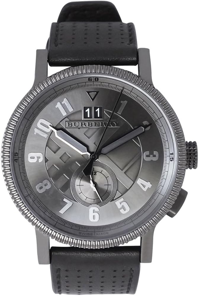 Burberry BU7682 watch for man with a grey dial and leather strap.