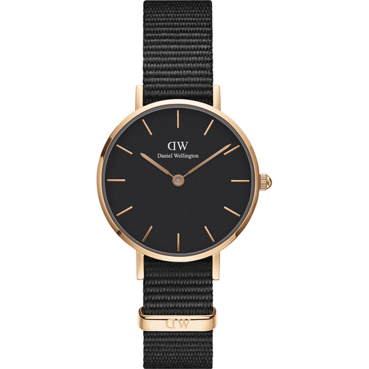 Daniel Wellington DW00100247 watch for women with a black dial and nylon strap.