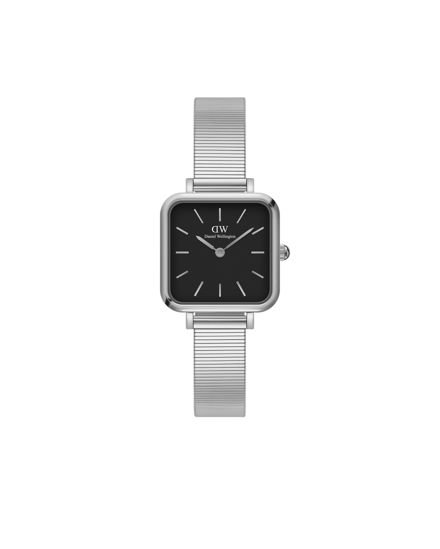 Daniel Wellington DW00100522 watch for women with a black dial and stainless steel strap.