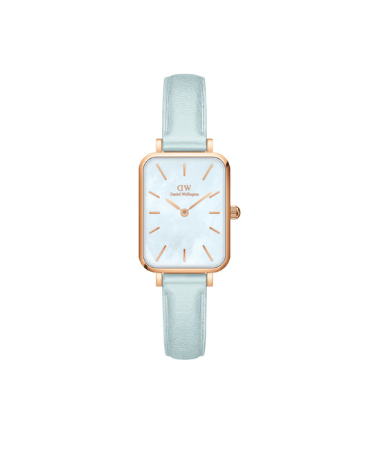 Daniel Wellington DW00100638 watch for women with a blue dial and fur strap.