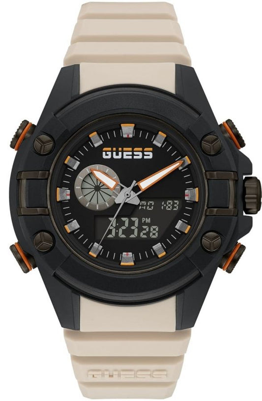 Guess GW0269G1 watch for man with a black dial and resin strap.