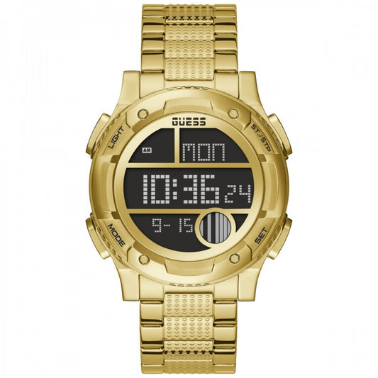Guess GW0271G2 watch for women with a golden dial and stainless steel strap.