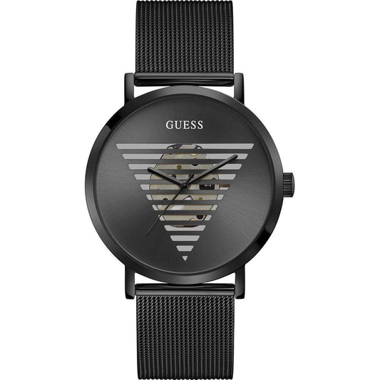 Guess GW0502G2 watch for man with a black dial and stainless steel strap.