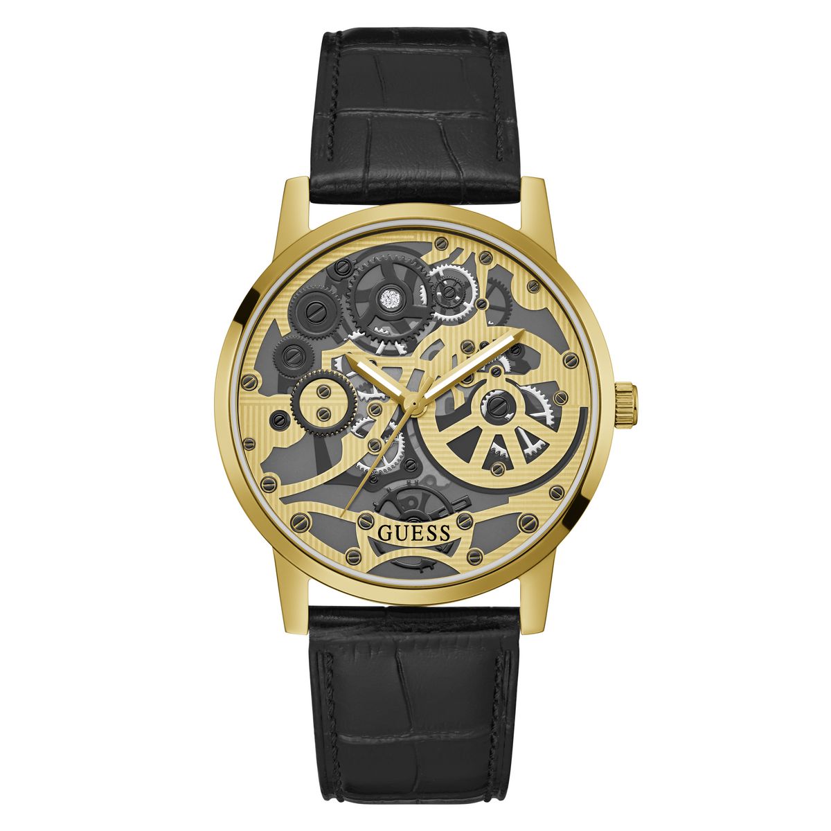 Guess GW0570G1 watch for man with a grey dial and leather strap.