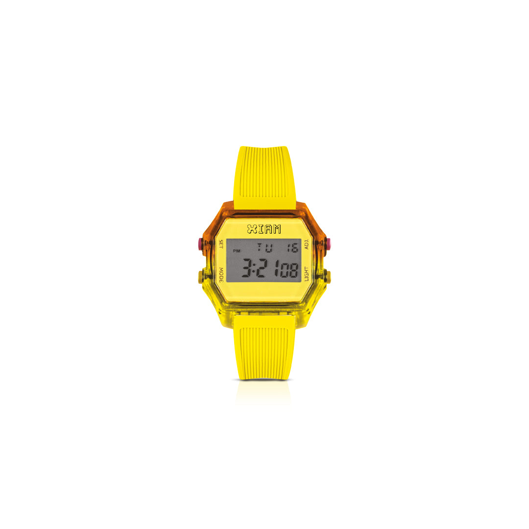 Iam IAM-KIT529 watch for man with a yellow dial and silicone strap.