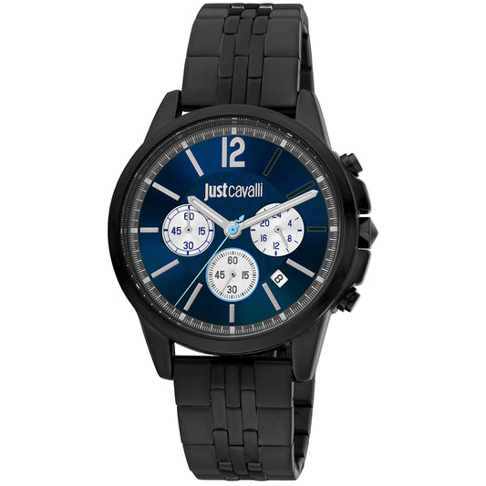 Just Cavalli JC1G175M0275 watch for man with a blue dial and stainless steel strap.