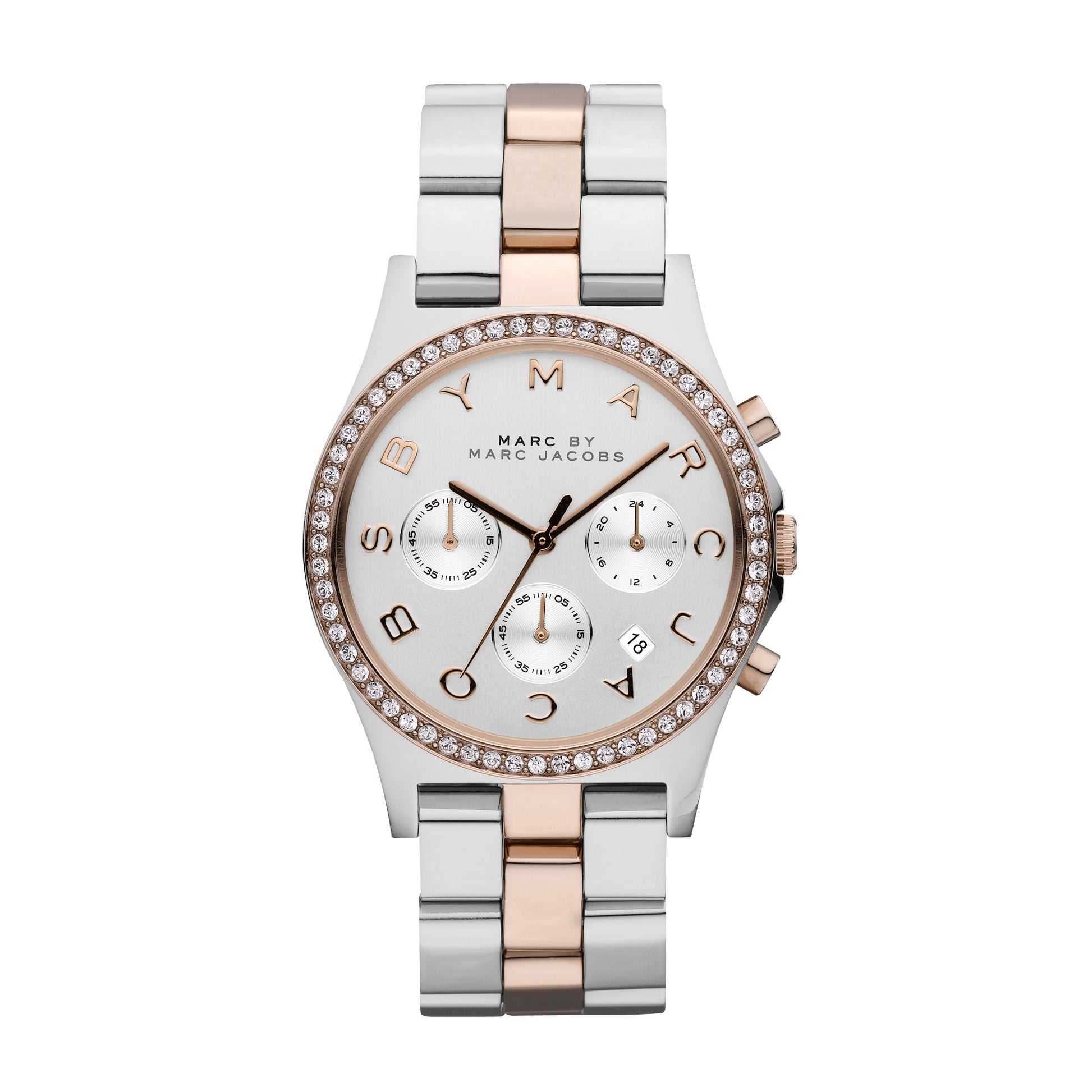 Marc Jacobs MBM3106 watch for women with a grey dial and steel strap.
