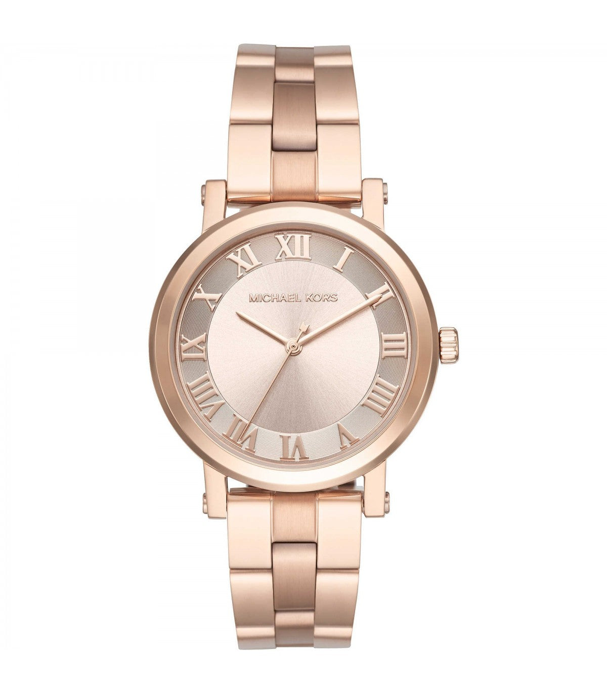 Michael Kors MK3561 watch for woman with a golden dial and steel strap.