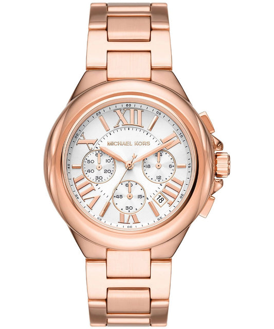 Michael Kors MK7271 watch for woman with a white dial and stainless steel strap.