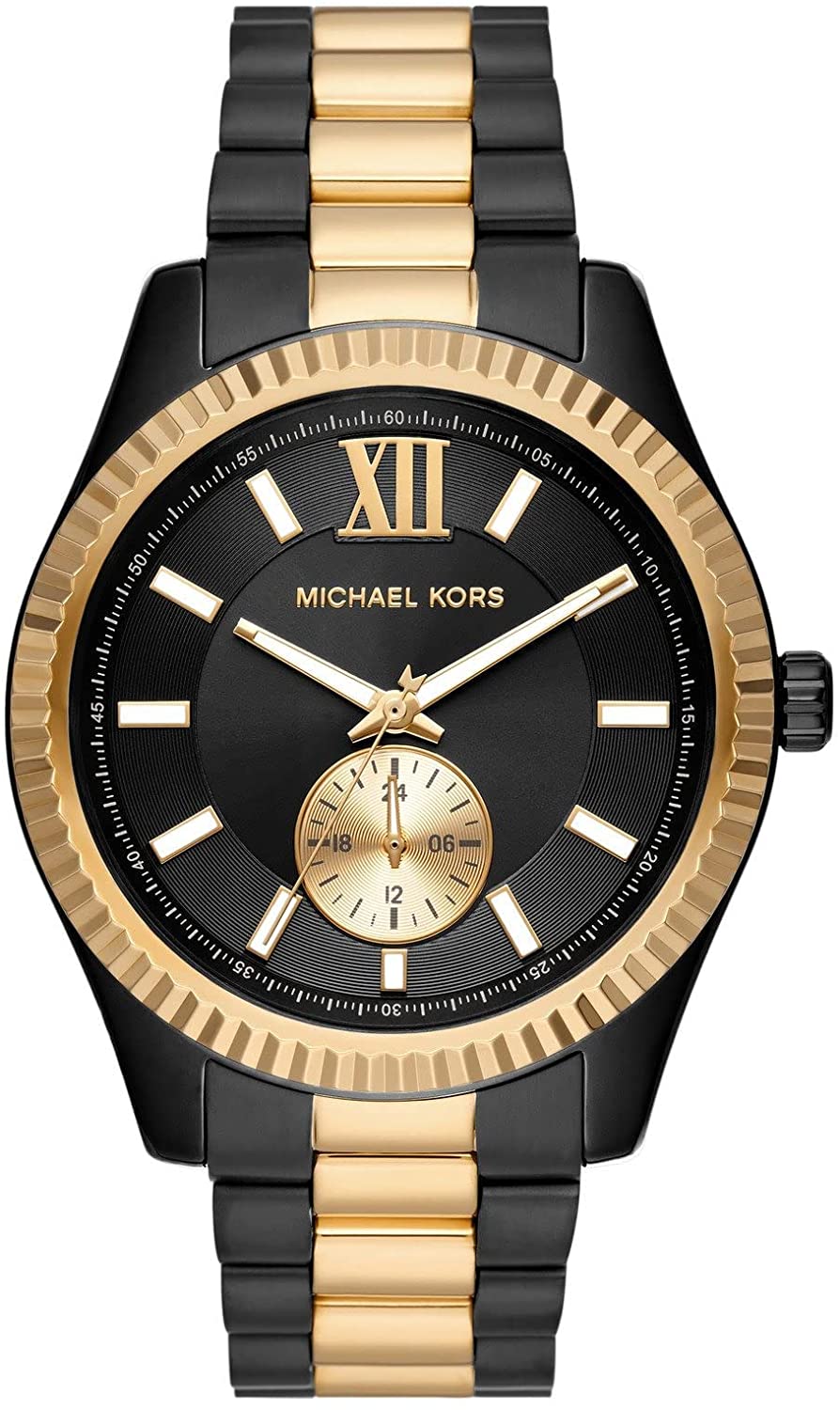 Michael Kors MK8948 watch for unisex with a black dial and stainless steel strap.