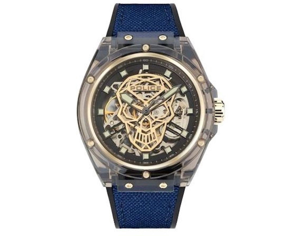 Police PEWGR1592403 watch for man with a grey dial and silicone strap.