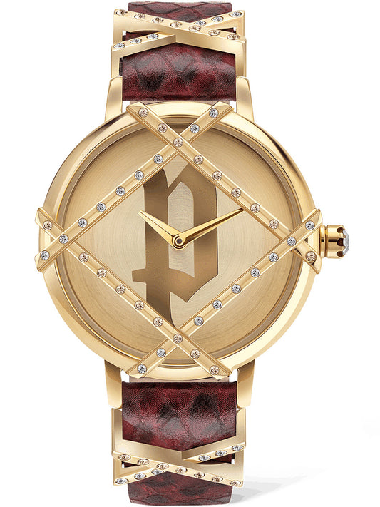Police PL16068BSG-22 watch for women with a grey dial and leather strap.