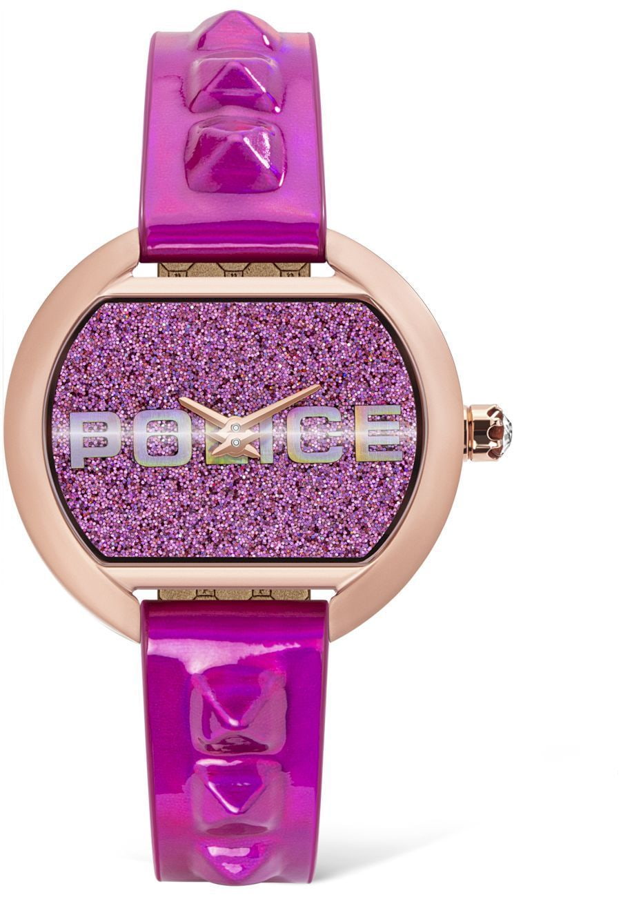 Police PL16070BSR.09PU watch for women with a pink dial and leather strap.