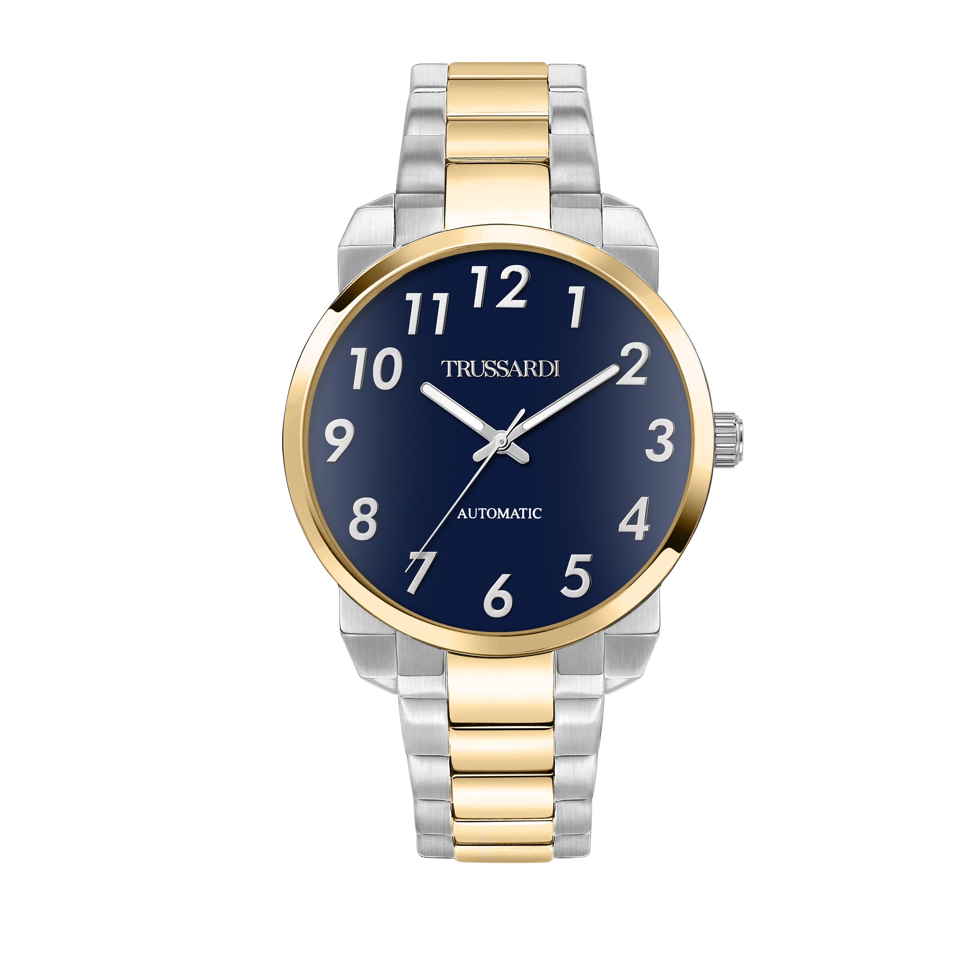 Trussardi R2423154001 watch for man with a blue dial and stainless steel strap.