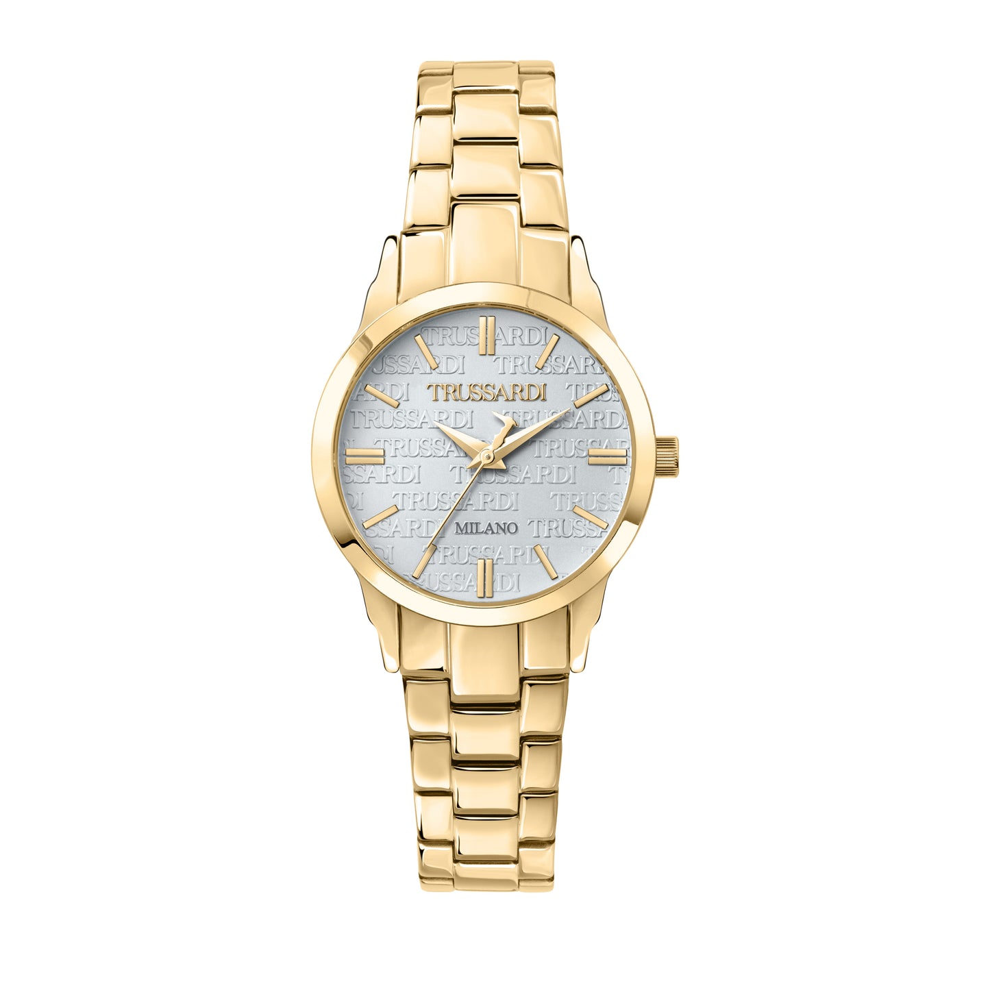Trussardi R2453141507 watch for women with a blue dial and metal strap.