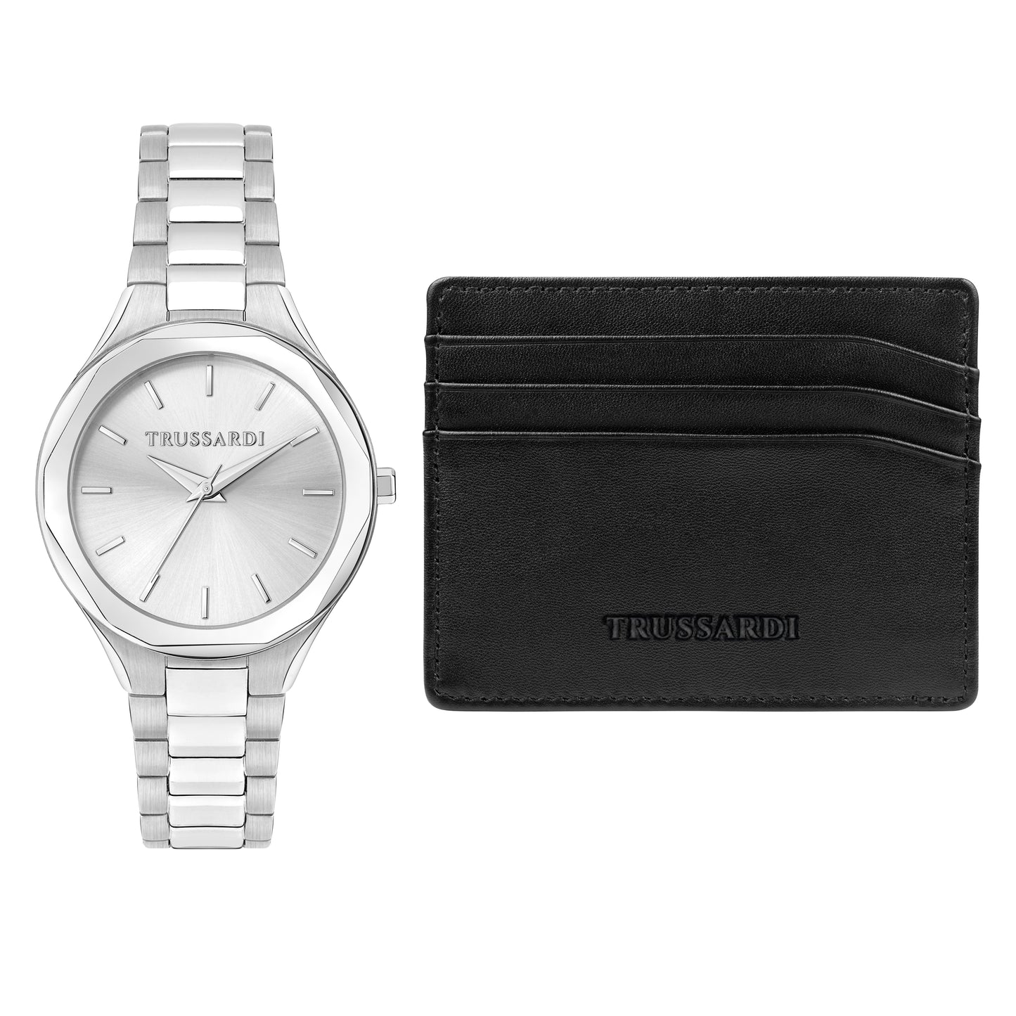 Trussardi R2453157507 watch for women with a white dial and stainless steel strap.