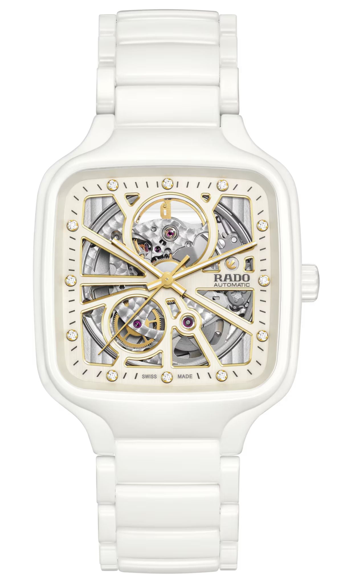 Rado R27073702 watch for unisex with a rado dial and stainless steel strap.