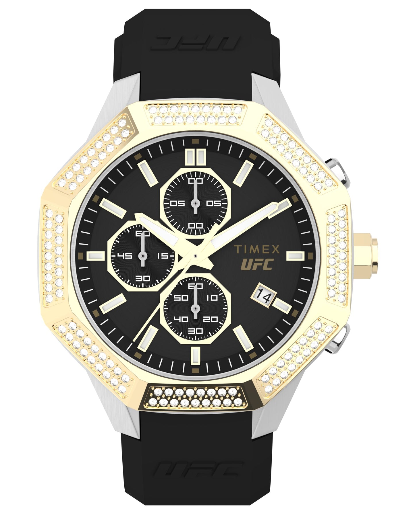 Timex TW2V99200 watch for man with a black dial and silicone strap.