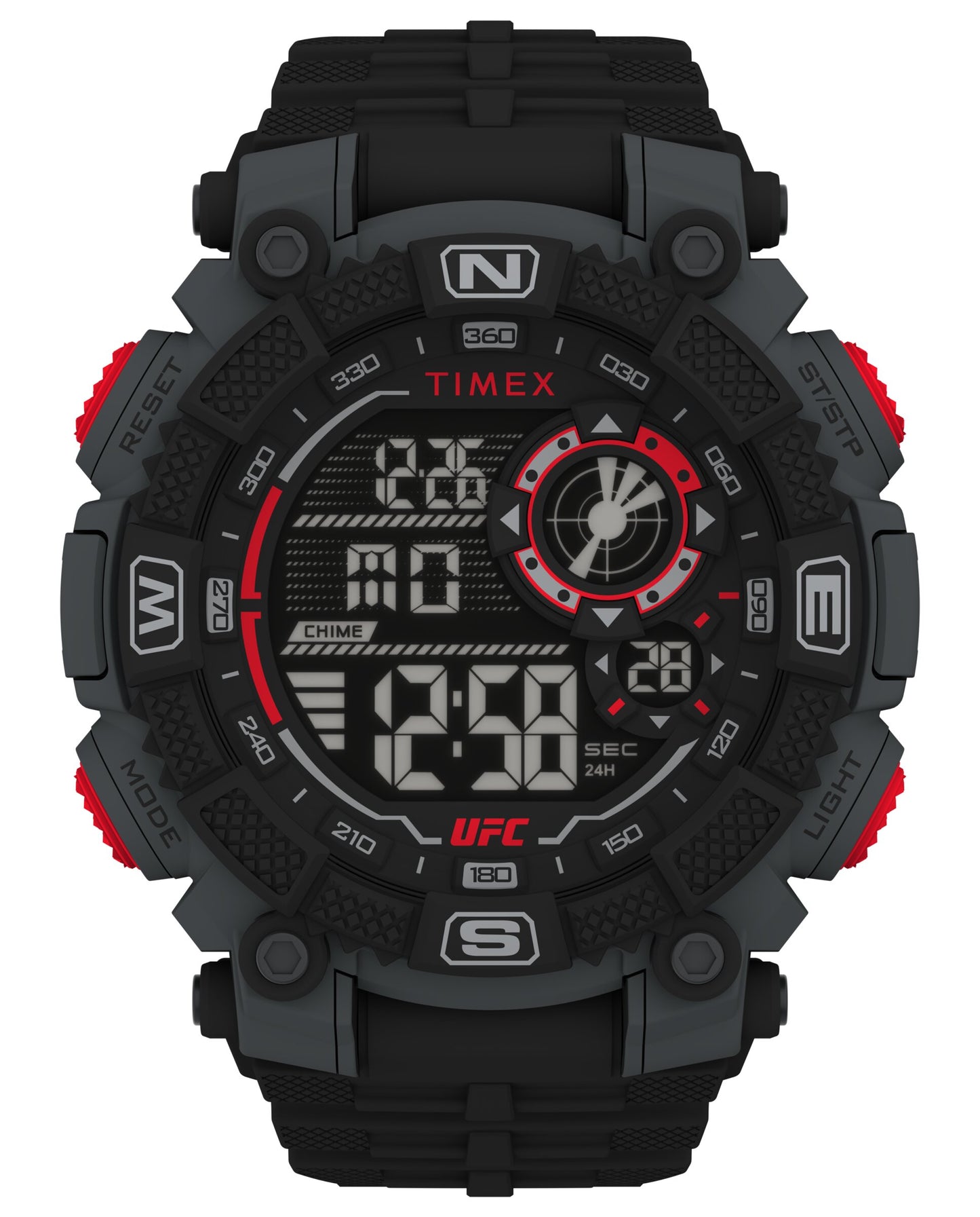 Timex TW5M53700 watch for man with a grey dial and rubber strap.