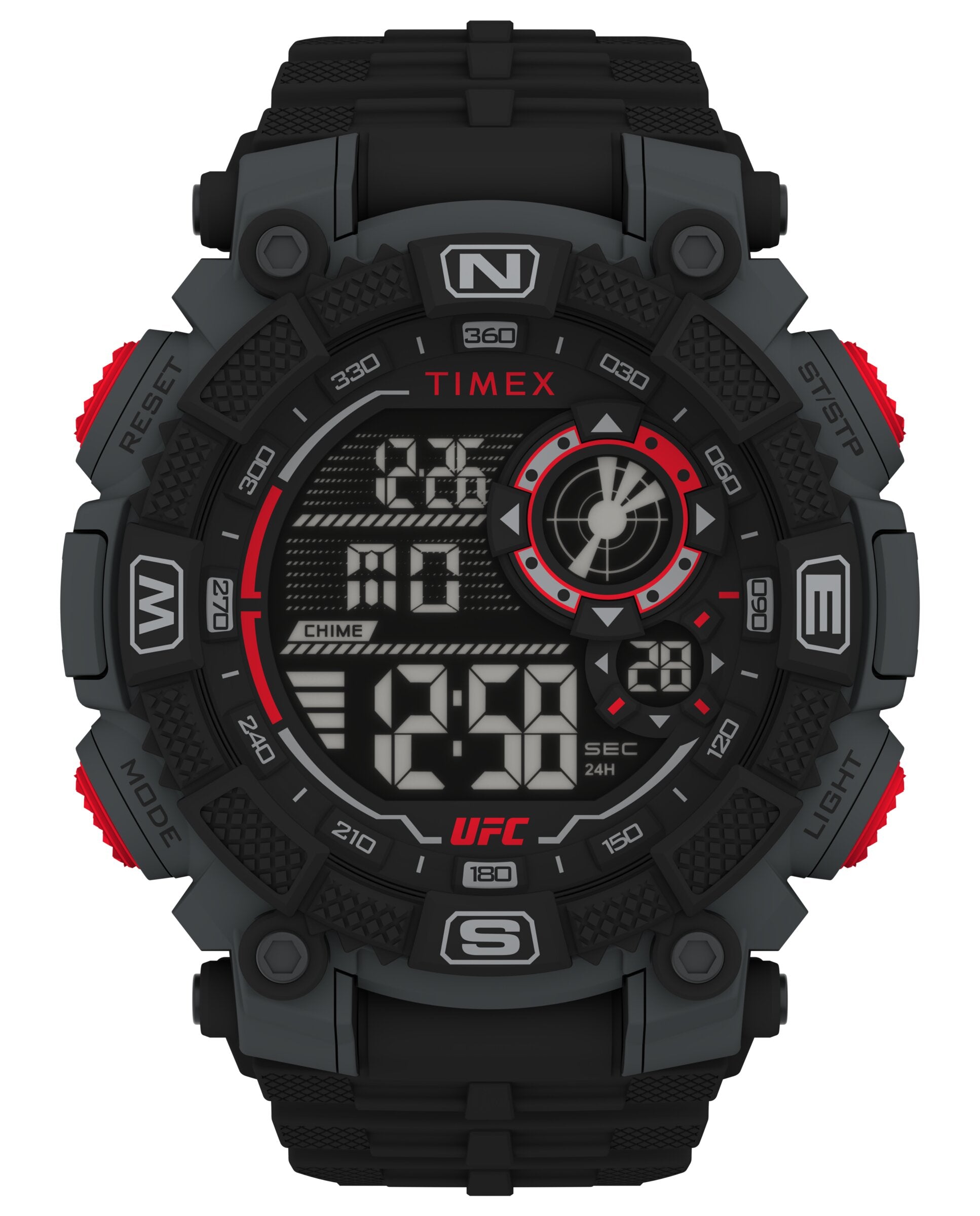 Timex TW5M53700 watch for man with a grey dial and rubber strap.