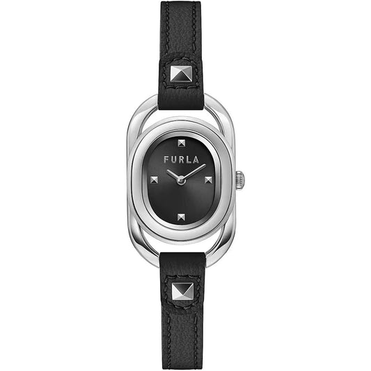 Furla WW00008001L1 watch for women with a black dial and leather strap.