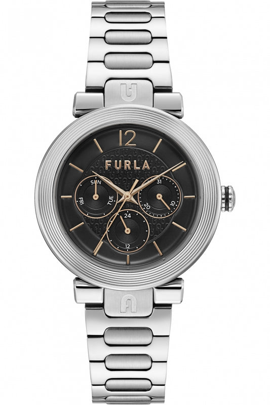 Furla WW00011005L1 watch for women with a black dial and stainless steel strap.