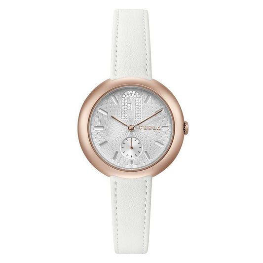 Furla WW00013004L3 watch for women with a white dial and leather strap.
